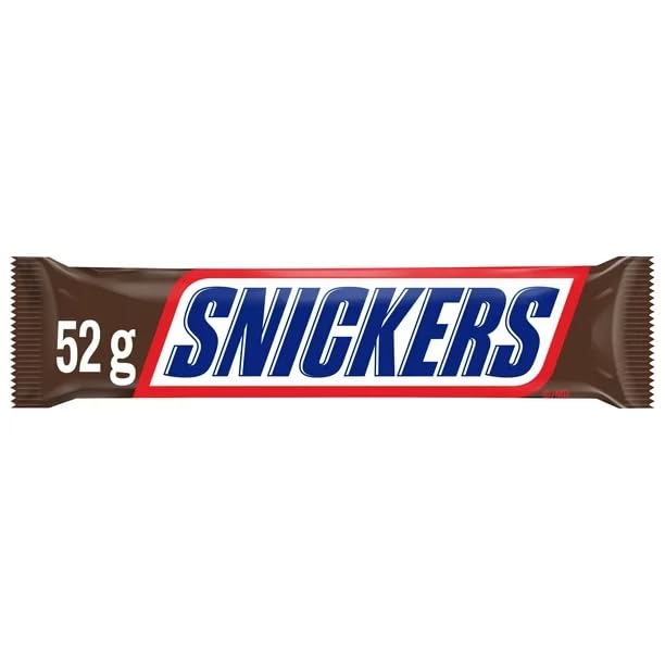 SNICKERS, Peanut Milk Chocolate Candy Bars, 4 Full Size Bars, 208g / 7.33oz (Includes Ice Pack) (Shipped from Canada)