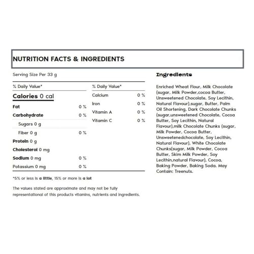 President's Choice Belgian Chocolate Chunk Cookies Nutrition Facts