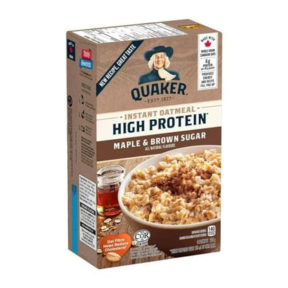 Quaker High Protein Maple & Brown Sugar Flavour, Instant Oatmeal, 228g/8 oz (Shipped from Canada)