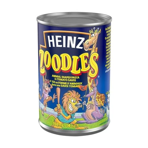 Heinz Zoodles Pasta, Animal Shaped Pasta With Tomato Sauce, 398mL/13.5 fl. oz (Shipped from Canada)