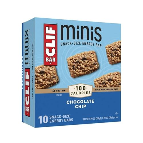 Clif Bar Minis Chocolate Chip Energy Bars - Made with Organic Oats, 10 Bars x 28g/1 oz (Shipped from Canada)