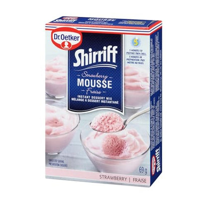 DR OETKER Shirriff Mousse Mix, Strawberry Mousse Dessert, Light and Fluffy, Prepared in Minutes, 69g/2.4 oz (Shipped from Canada)