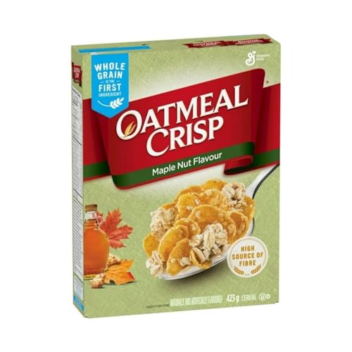 Oatmeal Crisp Breakfast Cereal, Maple Nut, High Fibre and Whole Grains, 423g/14.9 oz (Shipped from Canada)