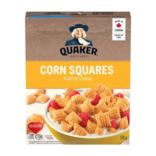 Quaker Corn Squares Cereal, 375g/13.2 oz (Shipped from Canada)