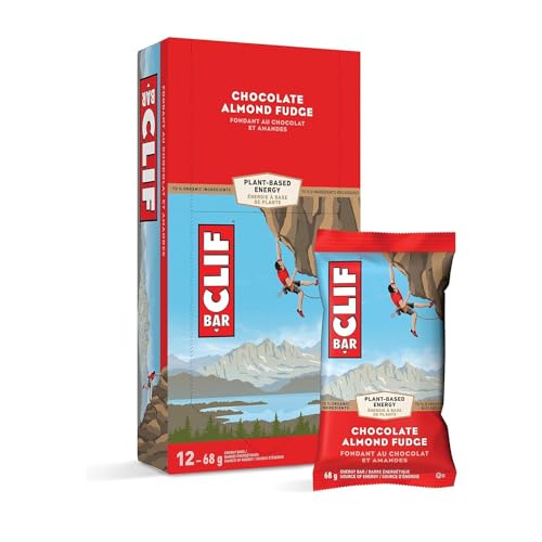 Clif bar Chocolate Almond Fudge Energy Bars, Non-GMO, Plant Based Food, 12 x 68g/2.4 oz (Shipped from Canada)