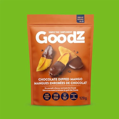 Goodz Dark Chocolate Dipped Mango, 120g/4.2 oz (Shipped from Canada)