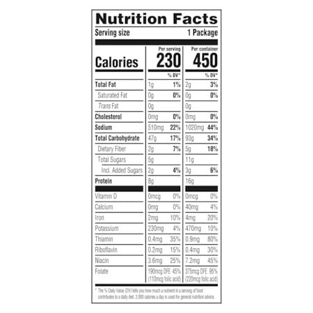 Knorr Sidekicks Pasta Side Dish, Marinara Pasta Side Nutrition Facts 1