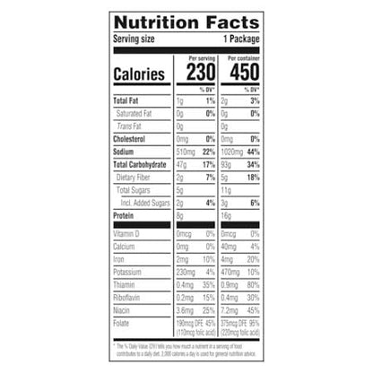 Knorr Sidekicks Pasta Side Dish, Marinara Pasta Side Nutrition Facts 1