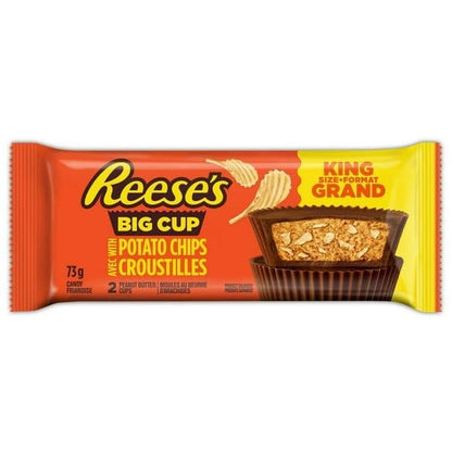 Reese's Big Cup with Potato Chips PEANUT BUTTER CUPS King Size Candy, 73g/2.6 oz (Includes Ice Pack) Shipped from Canada