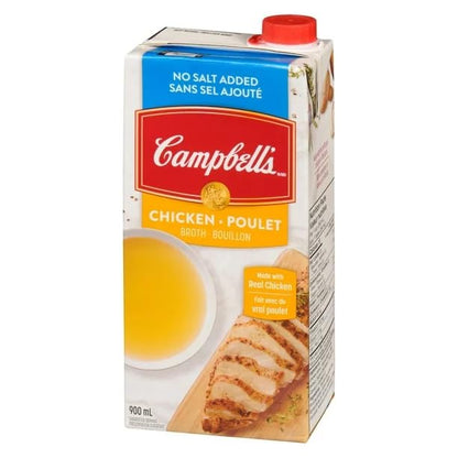 Campbell's No Salt Added Chicken Broth, Ready to Use, 900 mL/30.4 fl. oz (Shipped from Canada)