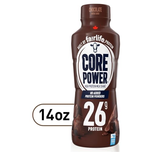 Fairlife Core Power 26g Protein Milk Shakes, Chocolate Made with Canadian Milk, 414mL/14 fl. oz. (Shipped from Canada)