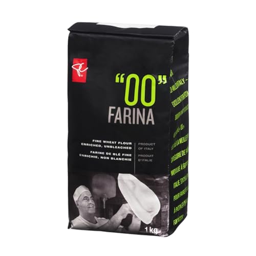 PC Black Label Unbleached Flour for Pizza, 00" Farina Enriched, Unbleached Fine Wheat Flour, 1kg/35.3 oz (Shipped from Canada)