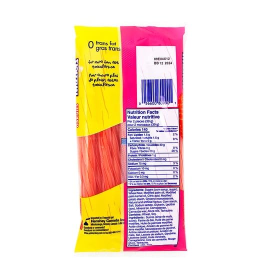 Twizzlers Filled Twists, Pink Lemonade, Flavour, Peanut Free, Limited Edition, 311g/11 oz (Shipped from Canada)