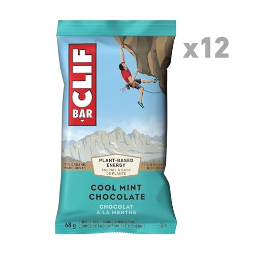 Clif bar Cool Mint Chocolate Energy Bars, Plant Based Food, Non-GMO, 12 x 68g/2.4 oz (Shipped from Canada)