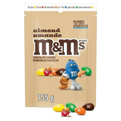 M&Ms, Almond Milk Chocolate Candies, Sharing Bag, 155g/5.5 oz (Includes Ice Pack) Shipped from Canada