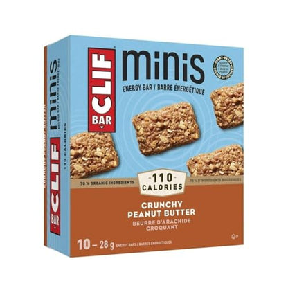 CLIF Bar Minis Energy Bar, Crunchy Peanut Butter, 10 x 28g, 280g/9.9 oz (Shipped from Canada)