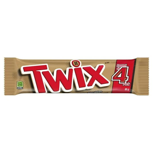 Twix Caramel Cookie Chocolate Candy Bar, 4 pieces King Size Bar, 85g/2.99oz (Includes Ice Pack) (Shipped from Canada)