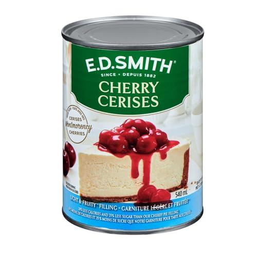 E.D. SMITH Pie Filling, Cherry Light & Fruity, 540 ml/18.3 fl. oz (Shipped from Canada)