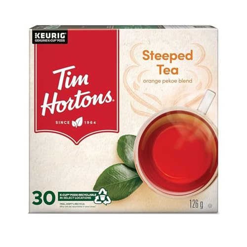 Tim Hortons Steeped Tea - Orange Pekoe Blend, Keurig K-Cup Pods 30ct, 126g/4.4 oz (Shipped from Canada)