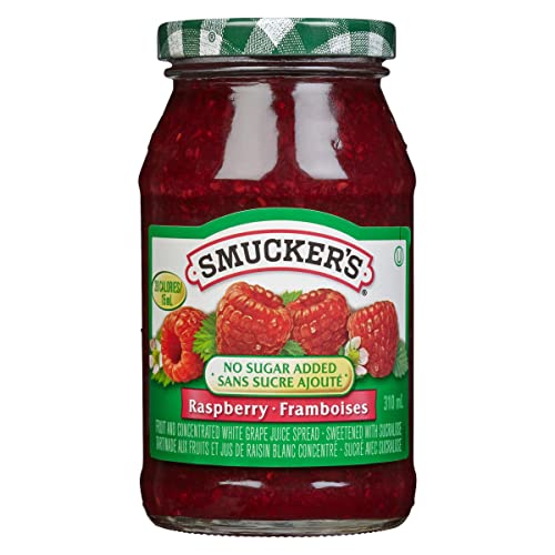 Smucker's No Sugar Added Raspberry Fruit And Concentrated White Grape Juice Spread, 310ml/10.4oz (Shipped from Canada)