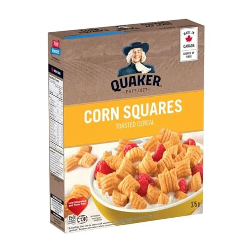 Quaker Corn Squares Cereal, 375g/13.2 oz (Shipped from Canada)