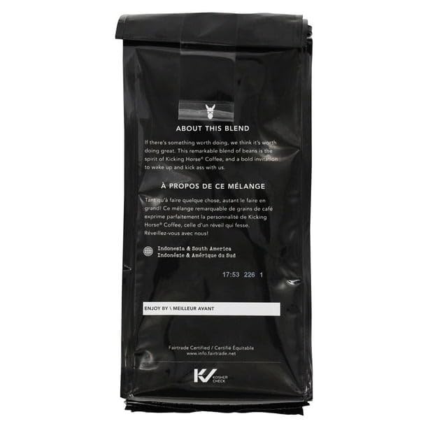 Kickin Horse Coffee - Kick Ass - Dark Roast - Ground Coffee - Certified Fairtrade - Organic - Kosher, 284g/10 oz (Shipped from Canada)