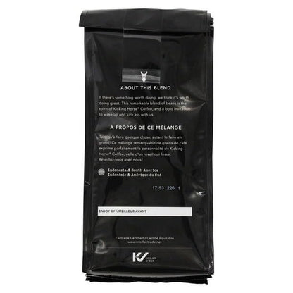 Kickin Horse Coffee - Kick Ass - Dark Roast - Ground Coffee - Certified Fairtrade - Organic - Kosher, 284g/10 oz (Shipped from Canada)