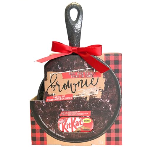 Mini Chocolate Brownie Christmas Cast Iron Skillet Baking KitKat - Limited Edition, 540g/1.19 lbs (Shipped from Canada)