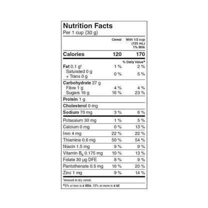 Great Value Fruity Whirls Breakfast Cereal Nutrition Facts