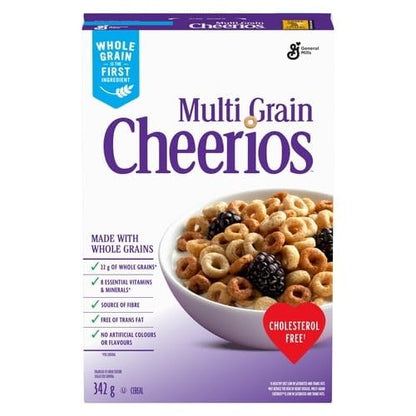 Cheerios Multi Grain Breakfast Cereal, Whole Grains, 342g/12 oz (Shipped from Canada)