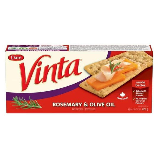 Dare Vinta Rosemary & Olive Oil Crackers, 225g/7.9oz (Shipped from Canada)