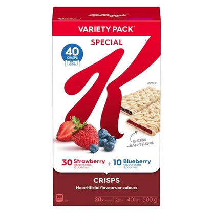 Special K Kellogg's Special K Jumbo Crisps, Strawberry and Blueberry, 40 Crisps, 500g/17.6oz (Shipped from Canada)