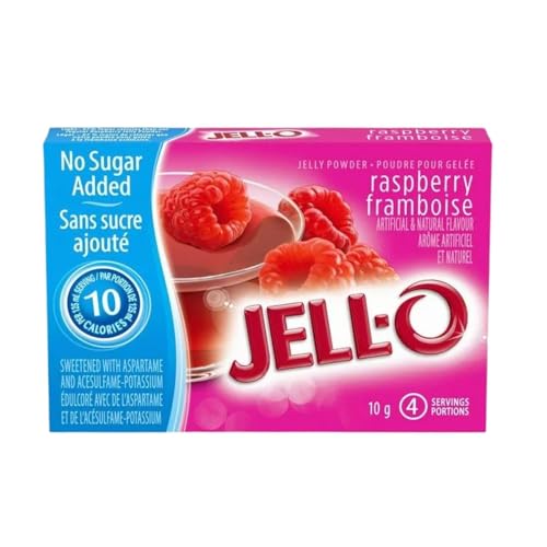 Jell-O Raspberry Jelly Powder Light, Gelatin Mix, 10g/0.35oz (Shipped from Canada)