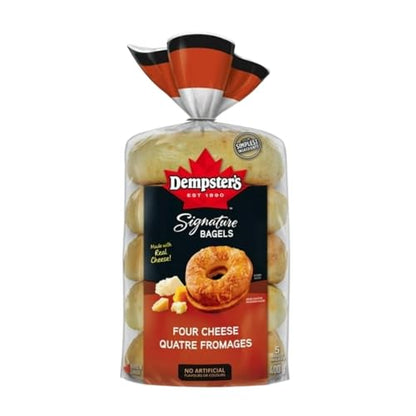 Dempster’s Signature Four Cheese Bagels, 5 Bagels, 400g/14.1 oz (Shipped from Canada)