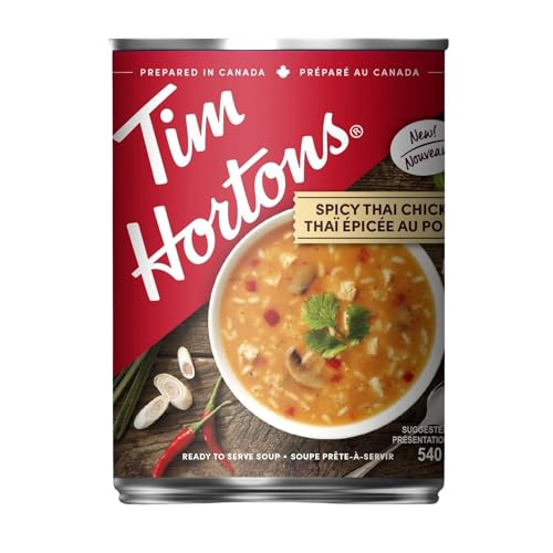 Tim Hortons Soup, Spicy Thai Chicken, Ready-to-Serve, 540mL/18.2 fl. oz (Shipped from Canada)