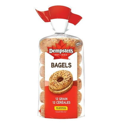 Dempster’s 12 Grain Bagels, 6 Bagels, 510g/18 oz (Shipped from Canada)