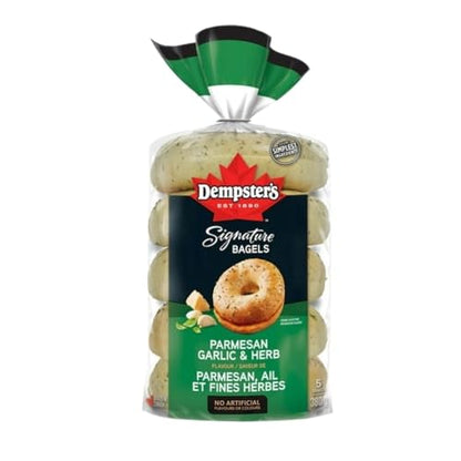 Dempster’s Signature Parmesan Garlic & Herb Flavour Bagels, 5 Bagels, 380g/13.4 oz (Shipped from Canada)