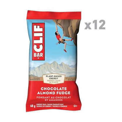 Clif bar Chocolate Almond Fudge Energy Bars, Non-GMO, Plant Based Food, 12 x 68g/2.4 oz (Shipped from Canada)