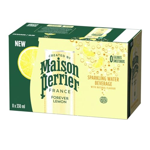 Maison Perrier France Lemon, Sparkling Water Beverage, Natural Lemon Flavour, No Calories, No Sweeteners, No Sodium, Sourced & Bottled In France, 8 x 330ml/11.16 fl. oz (Shipped from Canada)