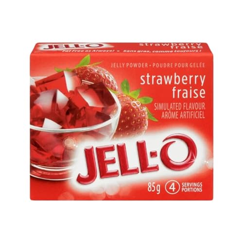 Jell-O Strawberry Jelly Powder, Gelatin Mix, 85g/3oz (Shipped from Canada)