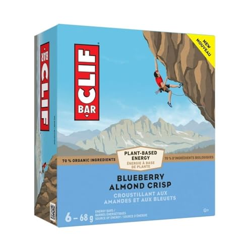 Clif Energy Bars, Blueberry Almond Crisp, Plant Based Food - New, 6 x 68g/2.4 oz (Shipped from Canada)