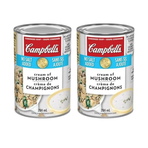 Campbell's Condensed Soup Cream of Mushroom - No Salt Added, 284 mL/9.6 fl. oz (Shipped from Canada)