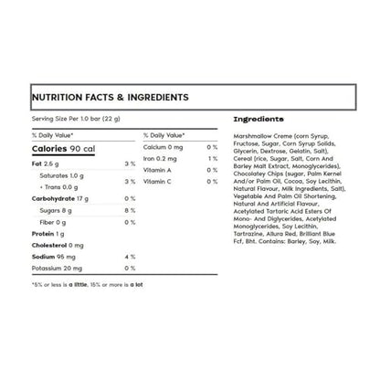 Kellogg's Rice Krispies Squares Chocolate Chip Cookie Nutrition Facts