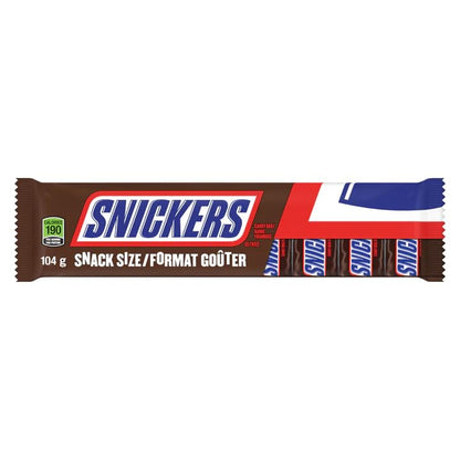 Snickers Peanut Milk Chocolate Candy Bars, 8 Fun Size Bars, 104g/3.7 oz (Shipped from Canada)