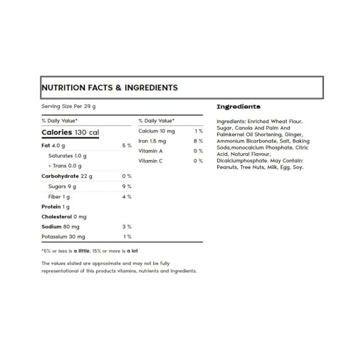 President's Choice English-Style Gingersnap Cookies Nutrition Facts