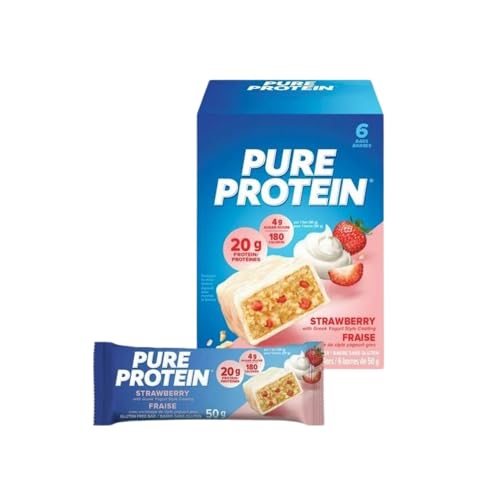 Pure Protein Strawberry 20g of protein, gluten free, 6X50g/1.76oz (Shipped from Canada)