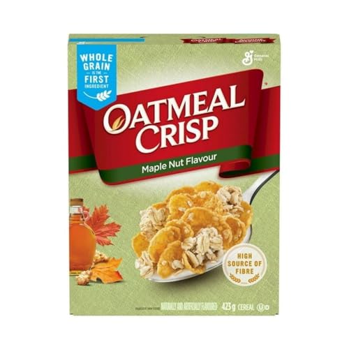 Oatmeal Crisp Breakfast Cereal, Maple Nut, High Fibre and Whole Grains, 423g/14.9 oz (Shipped from Canada)