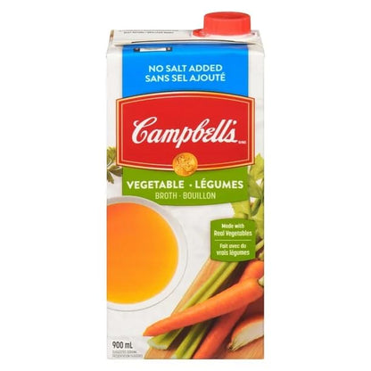 Campbell's No Salt Added Vegetable Broth, 900 mL/30.4 fl. oz (Shipped from Canada)