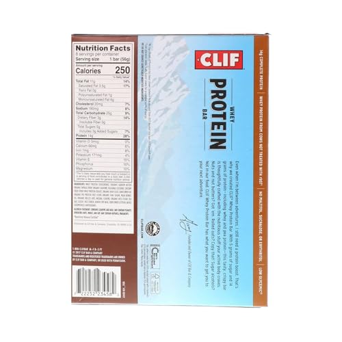 Clif Whey Protein Bar, Salted Caramel Cashew, Non-GMO, Kosher, Natural Flavor, 8 x 56g/2 oz (Shipped from Canada)