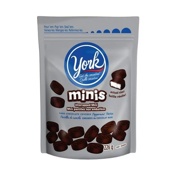 YORK Dark Chocolate Peppermint Patties Minis, 226g/7.97oz (Shipped from Canada)